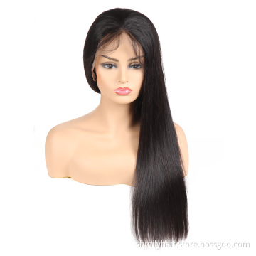 Shmily Natural 1b Color Brazilian Human Hair Lace Front Wig 360 Straight Wave Virgin Hair Cuticle Aligned 360 Lace Frontal Wig